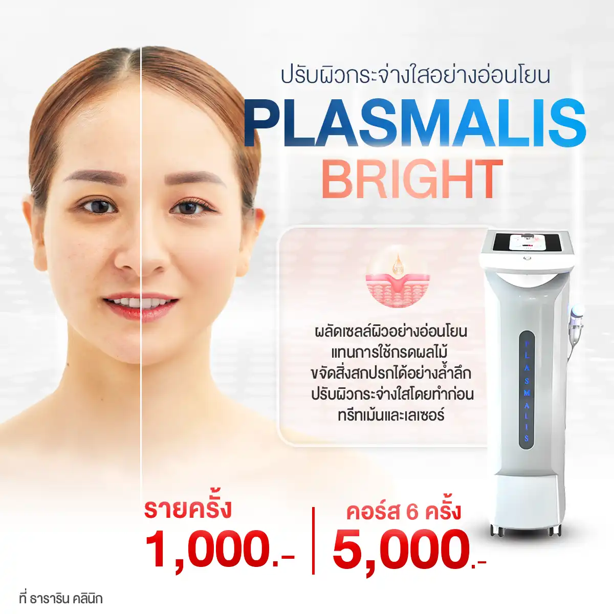 Plasma Bright ผลัดเซลล์ผิวอย่างอ่อนโยน ปรับผิวกระจ่างใส Plasmalis