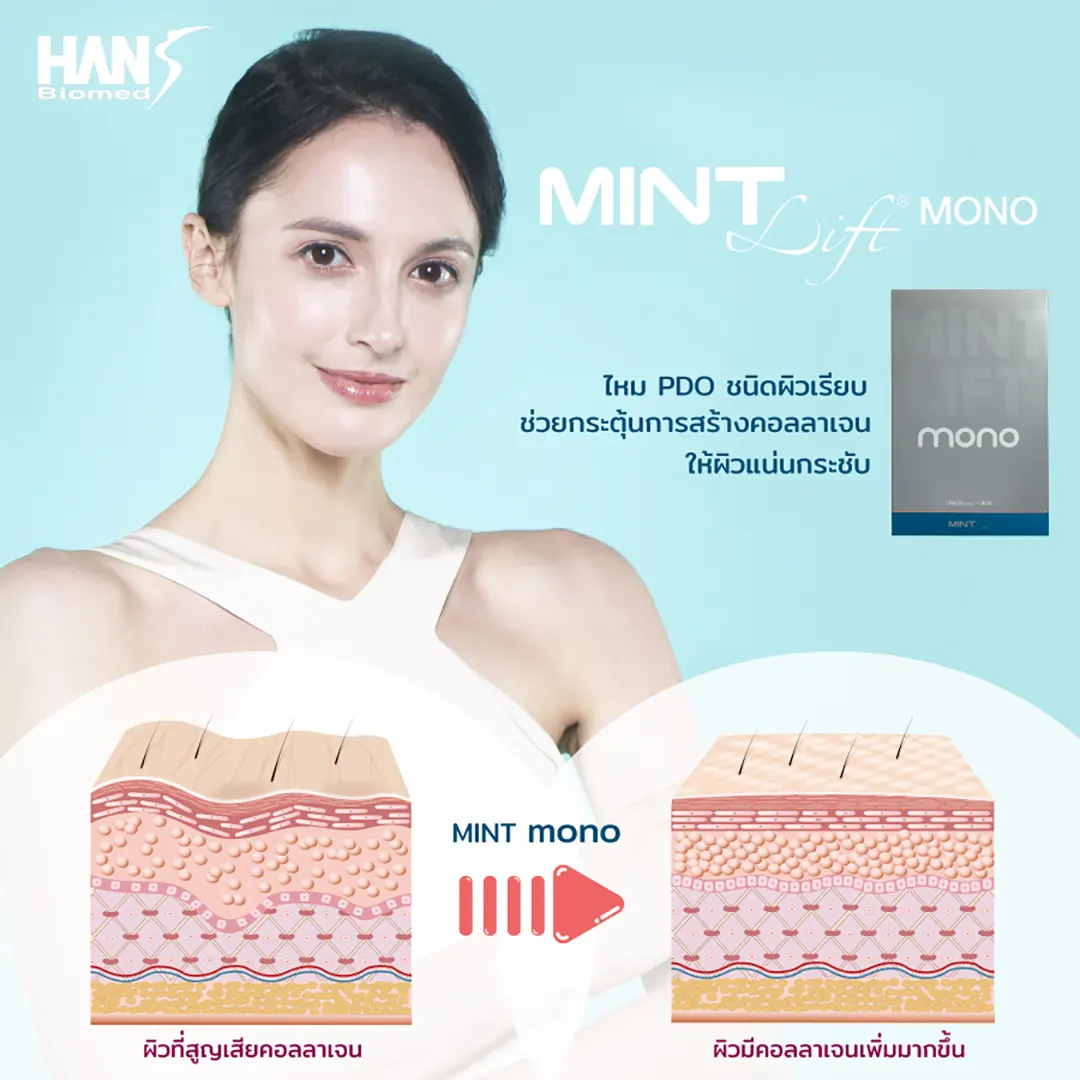 Mint Mono ร้อยไหมคอลลาเจนกระตุ้นการสร้างคอลลาเจนใต้ผิว