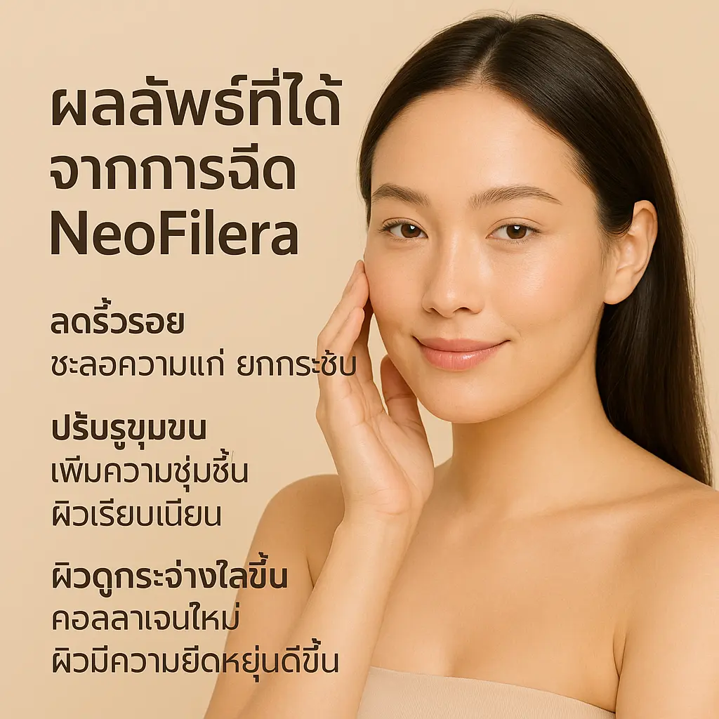 NeoFilera ผลลัพธ์ ริ้วรอยลด ผิวกระชับ คอลลาเจนเพิ่ม