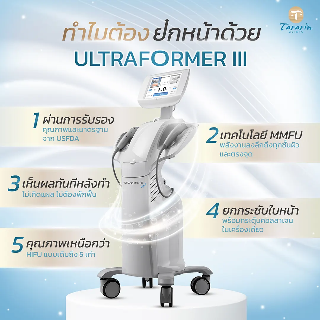 ผลลัพธ์ Ultraformer III ยกกระชับผิวหน้า ก่อนและหลัง