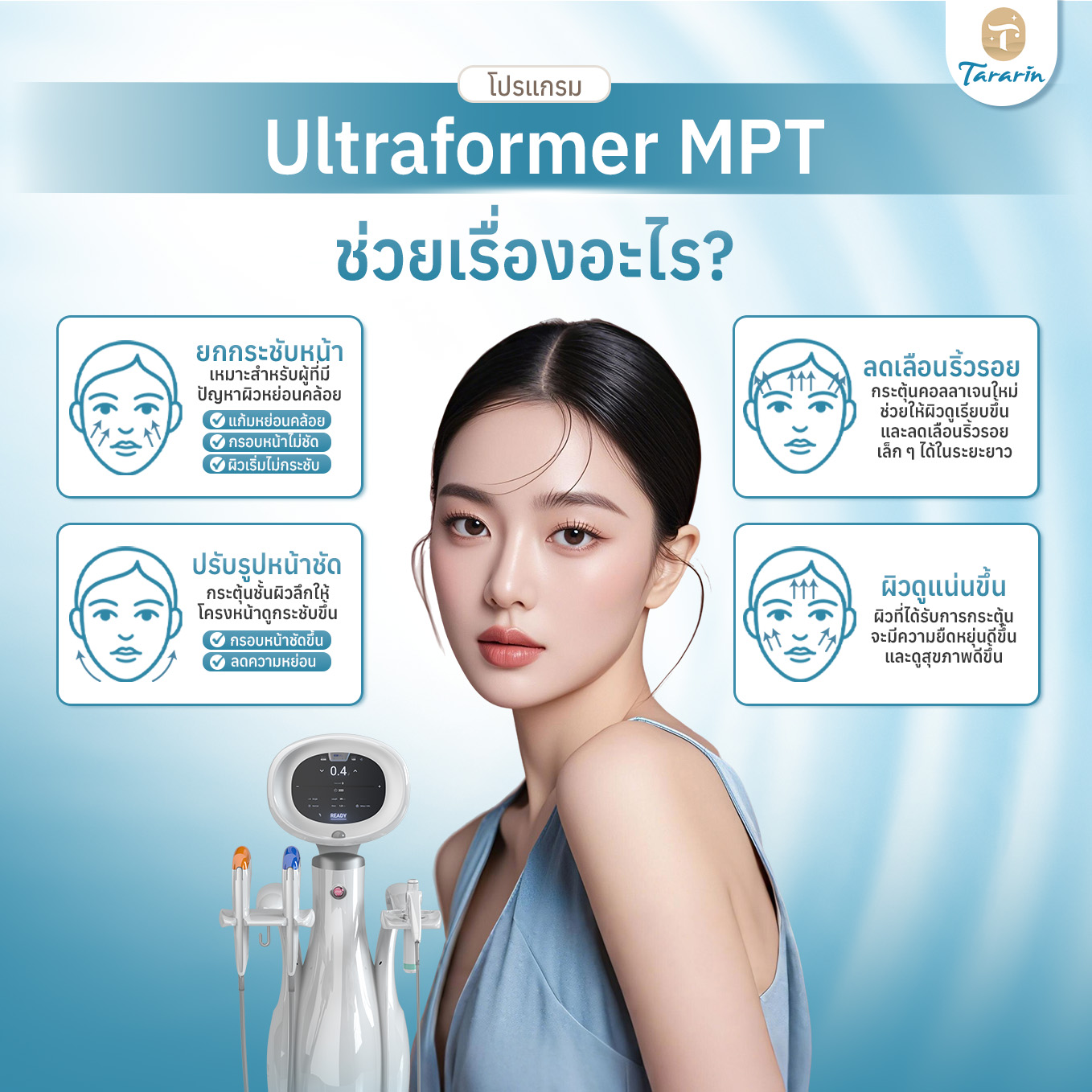 Ultraformer MPT ช่วยเรื่องอะไรบ้าง ยกกระชับผิว ลดริ้วรอย