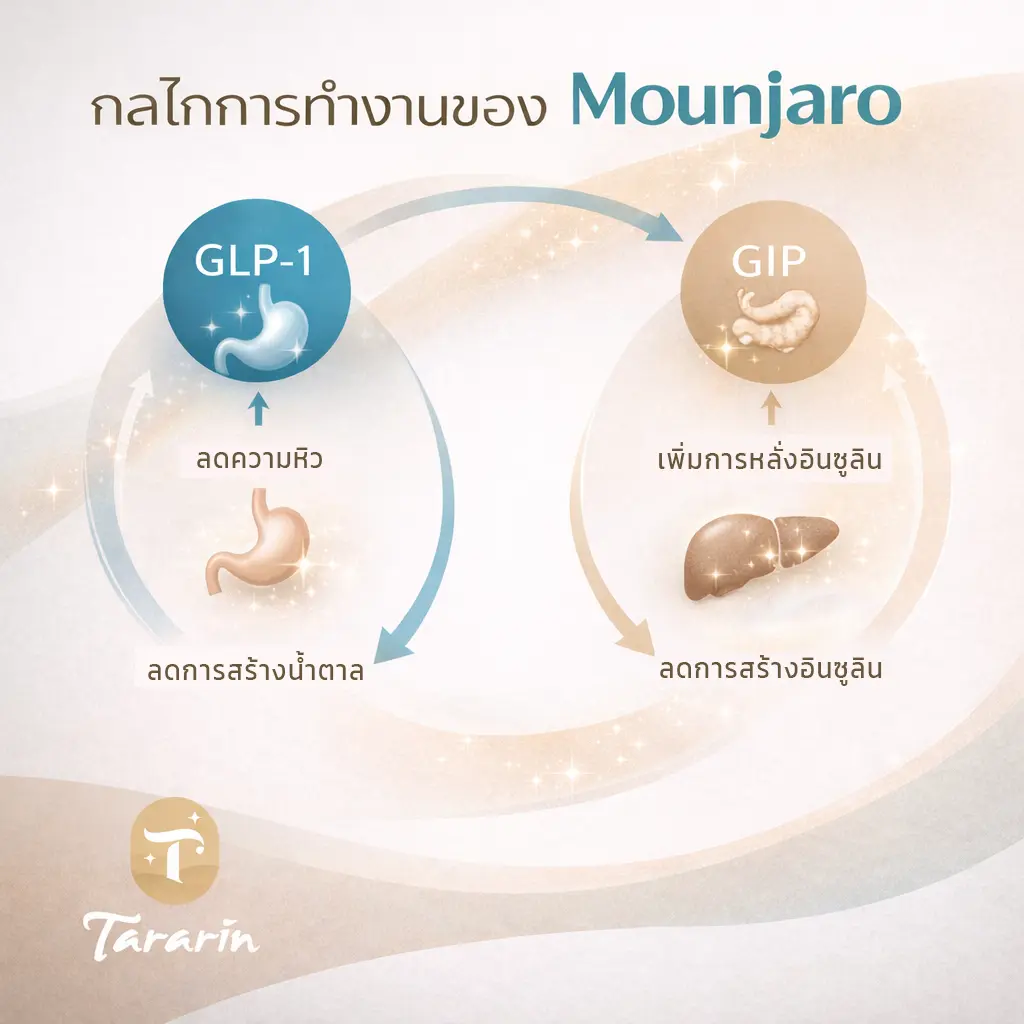 กลไก Dual Agonist GLP-1 และ GIP ของ Mounjaro